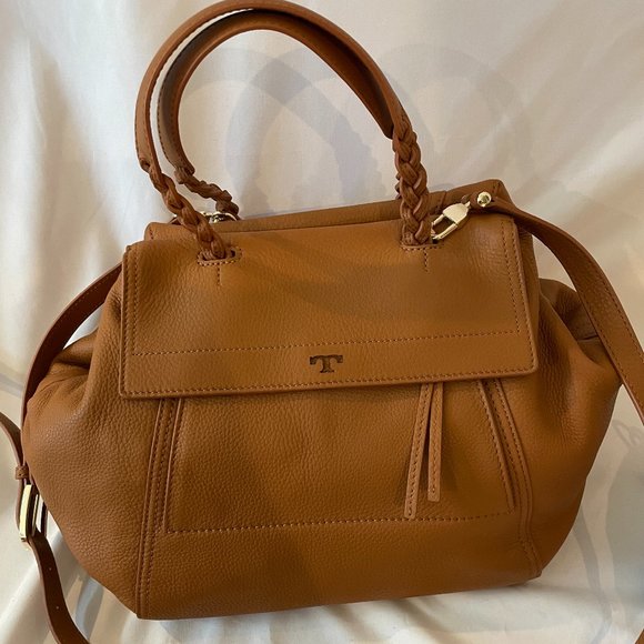 Tory Burch Pandora Large Leather Bag NEW Brown - Picture 2 of 10